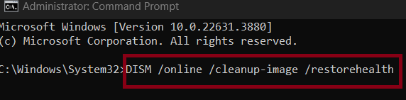 DISM /online /cleanup-image /restorehealth